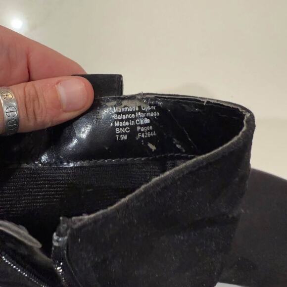 Style & Co Suede Low Calf Boots Black Womens 7.5 Ankle Booties Casual Minimalist - Picture 9 of 9